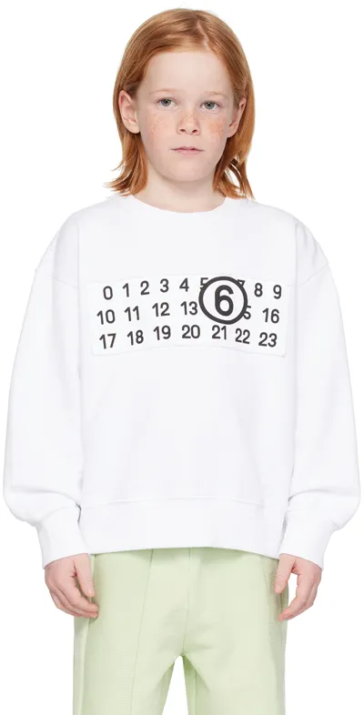 Mm6 Maison Margiela Kids White Patch Sweatshirt