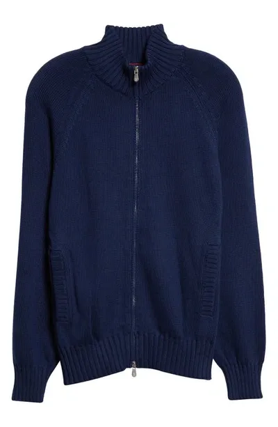 Brunello Cucinelli Cotton Zip Cardigan In Prussia