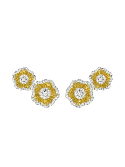 Marchesa Halo Flower Yellow Gold Earrings