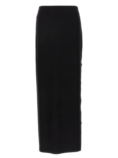 Norma Kamali Long Skirt Wide Slit Skirts In Black