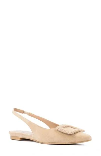 Aquatalia Janetta Slingback Pointed Toe Flat In Almond