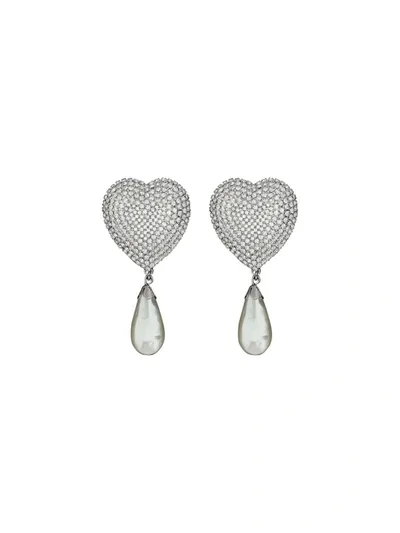 Alessandra Rich Orecchini Heart In Silver