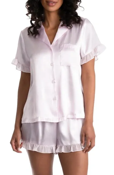 In Bloom By Jonquil Alice Ruffle Trim Short Pajamas In Pale Pink