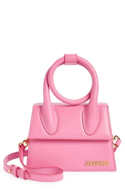 Jacquemus Le Chiquito Noeud Leather Crossbody Bag In Pink