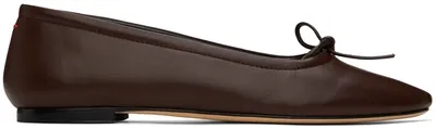 Aeyde Brown Delfina Ballerina Flats In Moka