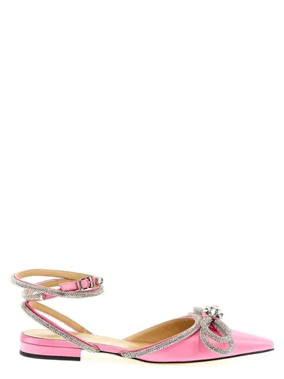 Mach & Mach Double Bow Flat Shoes In Pink