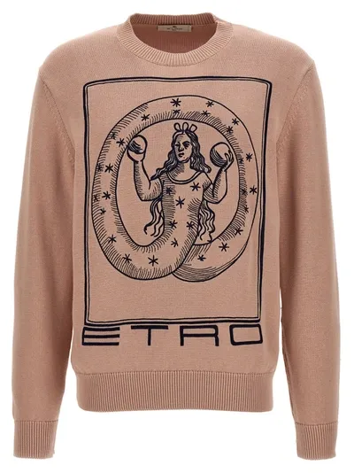 Etro Logo Embroidery Sweater Sweater, Cardigans In Pink