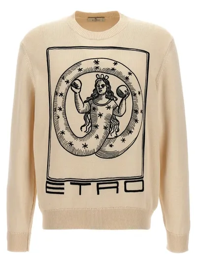 Etro Logo Embroidery Sweater Sweater, Cardigans In Cream