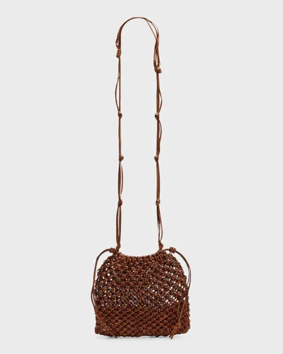 Ulla Johnson Tulia Knotted Leather Crossbody Bag In Pecan Brown