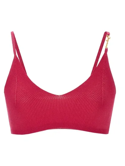 Jacquemus Le Bandeau Pralu Tops In Fuchsia