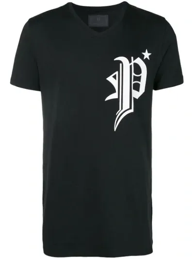 Philipp Plein T-shirt Mit Logo-patch In Black