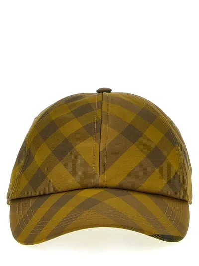 Burberry Check Cap Hats In Green