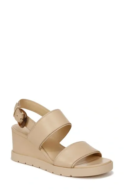 Vince Roma Slingback Platform Wedge Sandal In Macadamia Beige