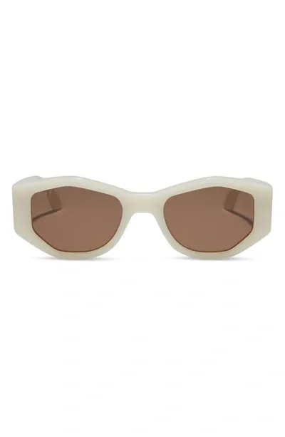 Diff Zoe 52mm Oval Sunglasses In Ivory