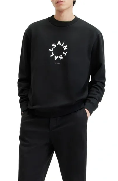 Allsaints Tierra Logotype Graphic Sweatshirt In Black