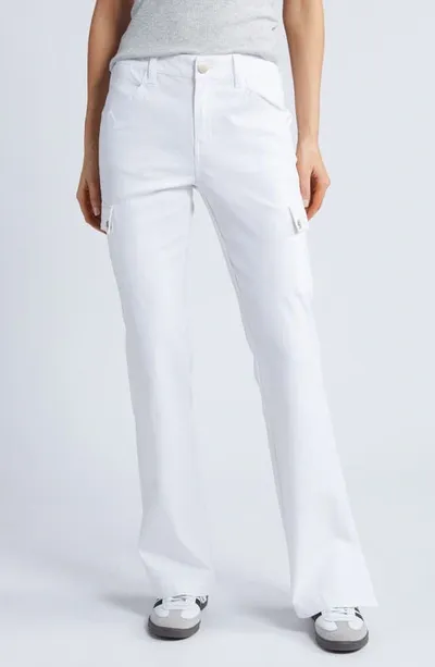 1822 Denim Cargo Bootcut Pants In White