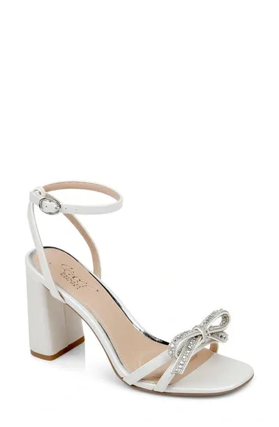 Jewel Badgley Mischka Hillary Ankle Strap Sandal In White