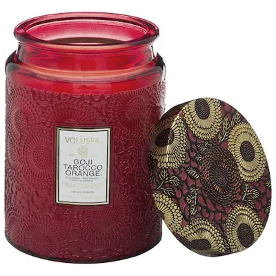 Voluspa Goji & Tarocco Orange Glass Jar Candle 18 oz/ 510 G In Goji Tarocco Orange