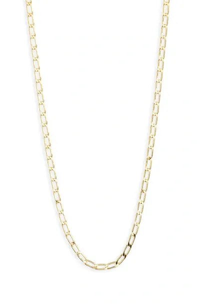 Argento Vivo Sterling Silver Mini Paper Clip Chain Necklace In Gold