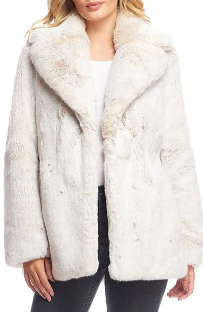 Donna Salyers Fabulous-furs Notch Collar Faux Fur Coat In Pearl