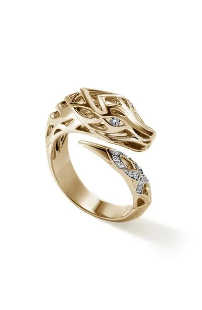 John Hardy Naga Bypass Ring In Gold