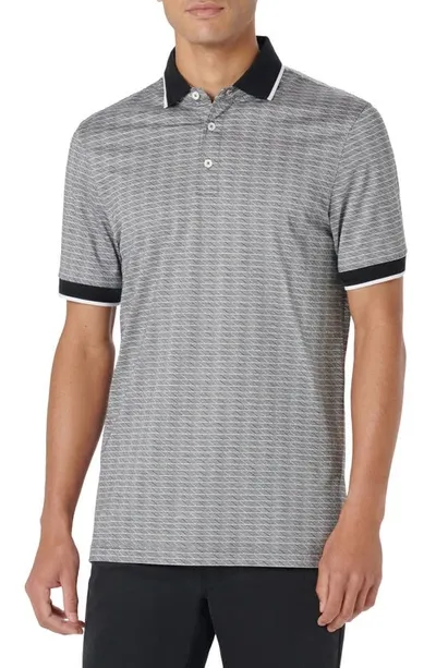 Bugatchi Men's 3-button Cotton-blend Polo Shirt In Black