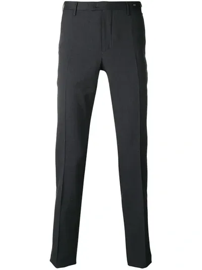 Pt01 Creased Slim-fit Trousers In Grey