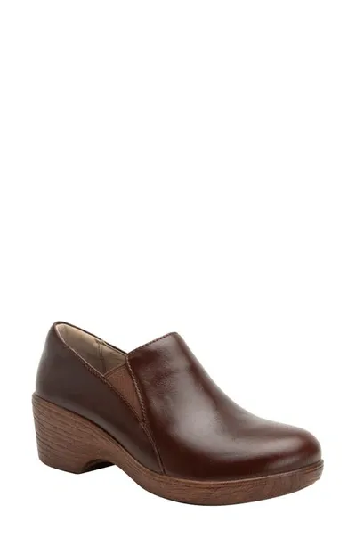 Alegria By Pg Lite Wedge Clog Sole Slip-on In Mahogany