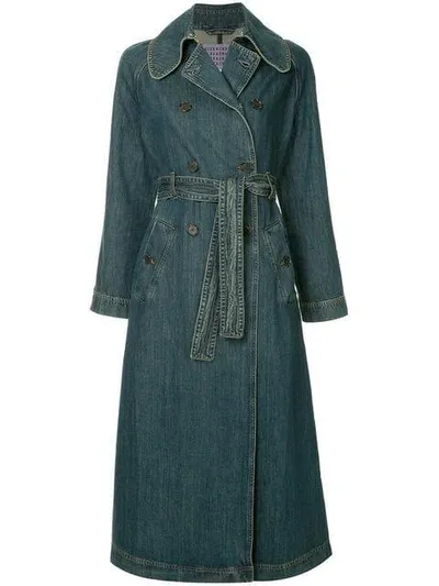 Alexa Chung Denim Midi Jacket In Blue