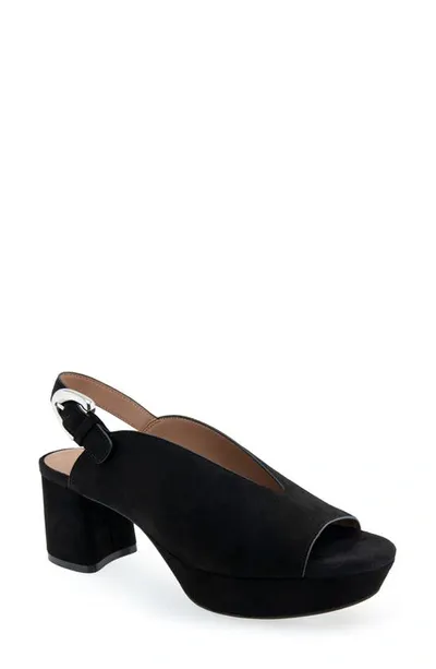 Aerosoles Cornelia Slingback Platform Sandal In Black Suede