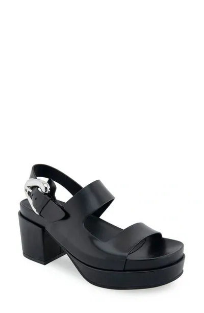 Aerosoles Clarkson Platform Sandal In Black Leather