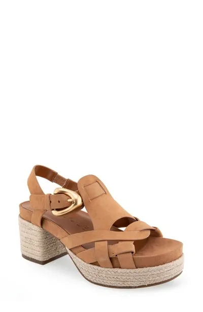 Aerosoles Chatham Ankle Strap Espadrille Platform Sandal In Tan Suede