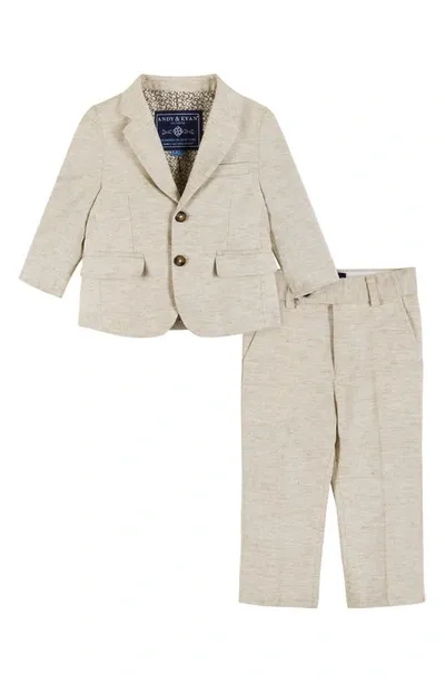 Andy & Evan Babies' Two-piece Suit Set In Beige