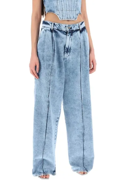 Giuseppe Di Morabito Cotton Denim High Rise Wide Jeans In Blue