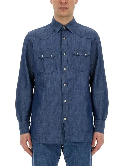 Lardini Cotton Shirt In Denim