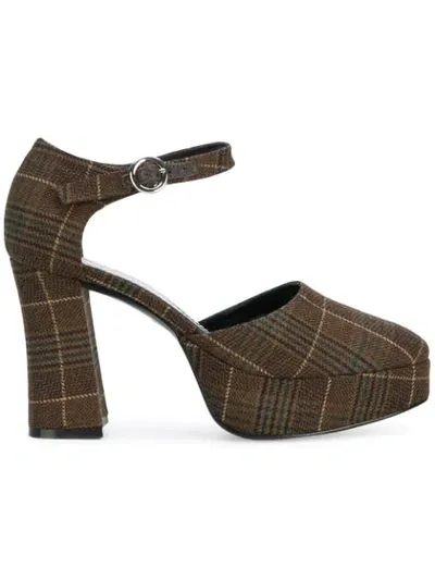 Nicole Saldaã±a Deborah Plaid Pumps In Brown