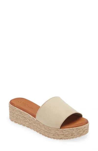 Cordani Bizzy Espadrille Platform Wedge Slide Sandal In Dusty Gold