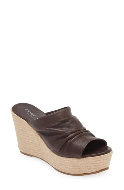 Cordani Henley Espadrille Platform Wedge Slide Sandal In Nappa Pelle Cacao