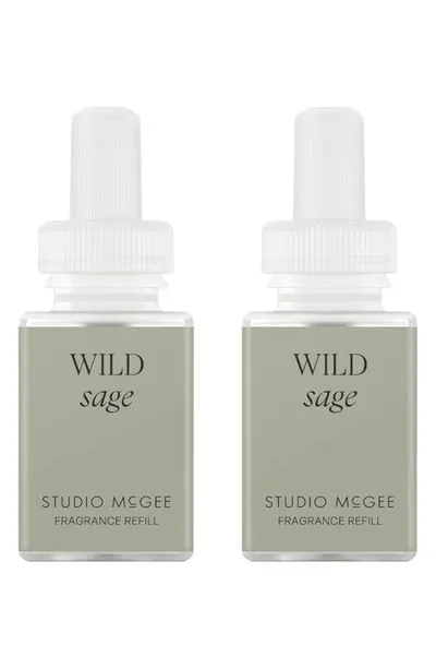 Pura X Studio Mcgee White Bergamot 2-pack Diffuser Fragrance Refills In Wild Sage