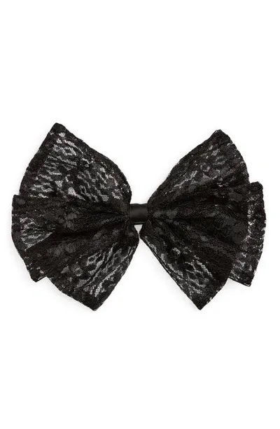 Tasha Lace Bow Barrette In Black