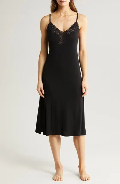 Natori Body Doubles Lace Trim Chemise In Black