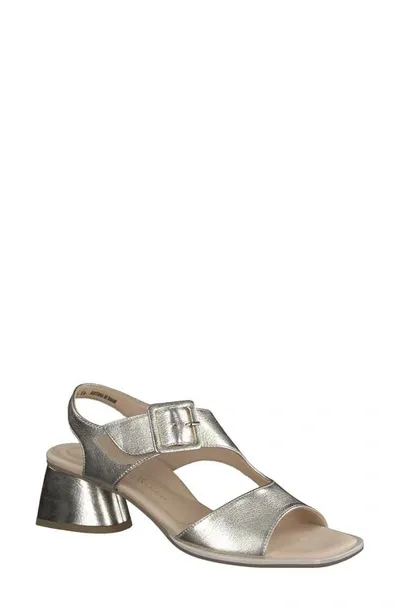 Paul Green Tanya Slingback Sandal In Platino Metallic Nappa