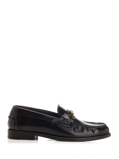 Versace Medusa Logo Loafer In V Nero Oro