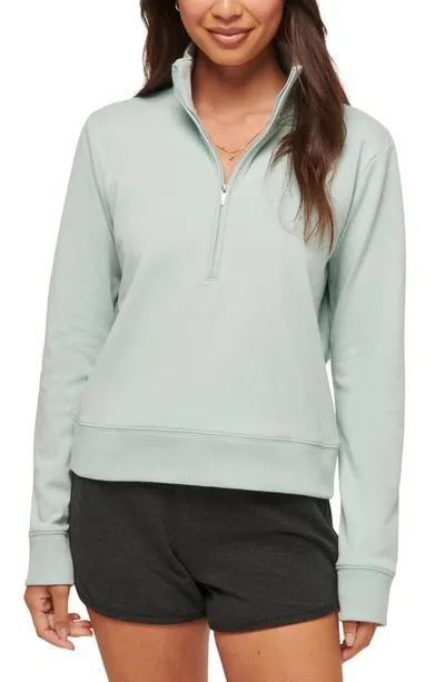 Travis Mathew Cloud Half Zip Pullover In Ether