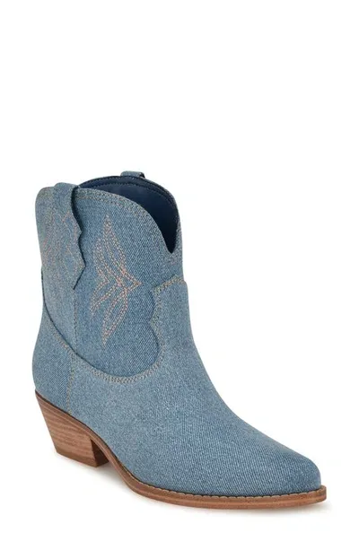 Nine West Texen Bootie In Medium Blue