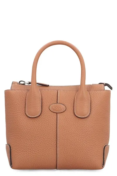 Tod's Di Leather Tote Bag In Brown