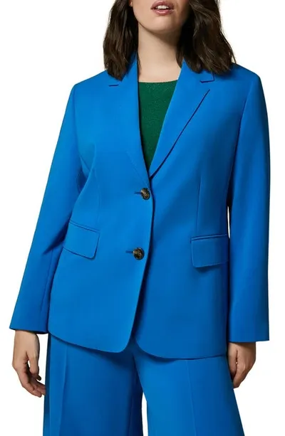 Marina Rinaldi Pickstitch Blazer In Cornflower