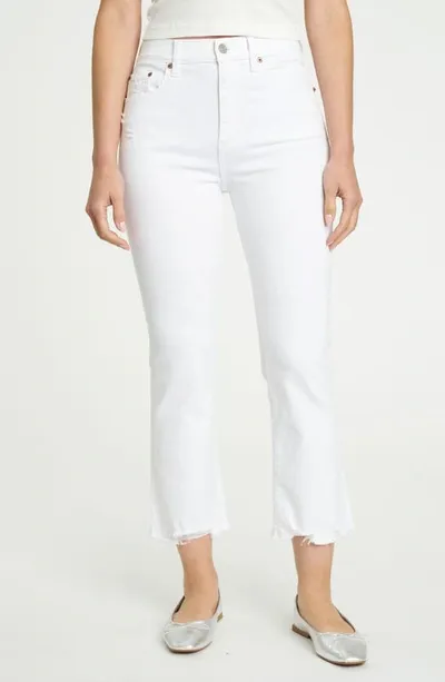 Daze Shy Girl Raw Hem Crop Jeans In White