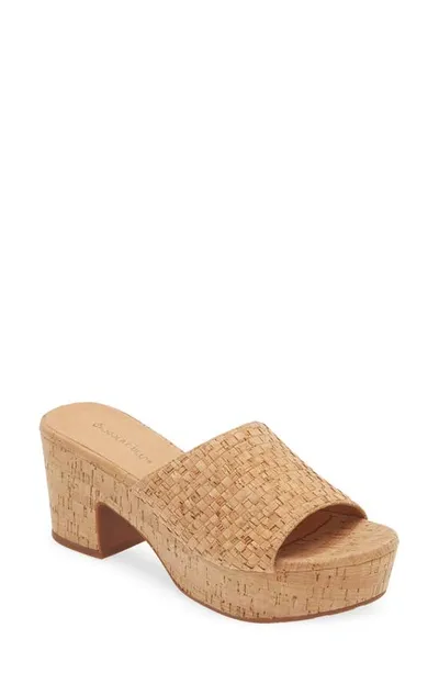 Chocolat Blu Golden Platform Sandal In Cork Woven