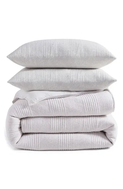 Dkny Pure Pure Rib Comforter & Sham Set In Heathered Grey